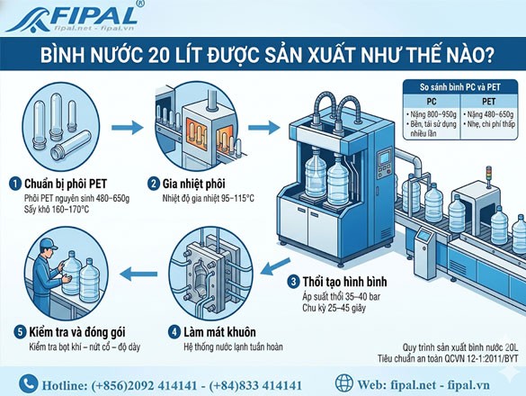 Bình Nước 20 Lít Được Sản Xuất Như Thế Nào?