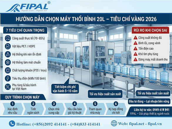 Hướng Dẫn Chọn Máy Thổi Bình 20L Phù Hợp Nhà Máy Nước: Tiêu Chí Vàng 2026