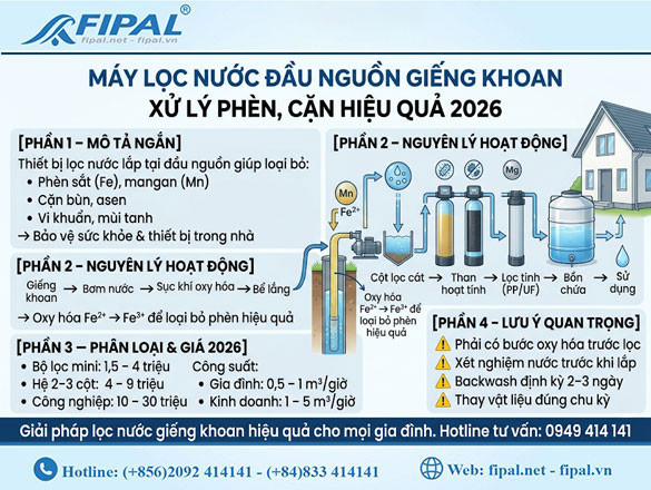 Máy lọc nước đầu nguồn giếng khoan