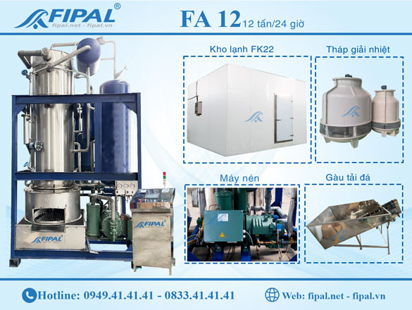 Máy làm đá viên 12 tấn FA12