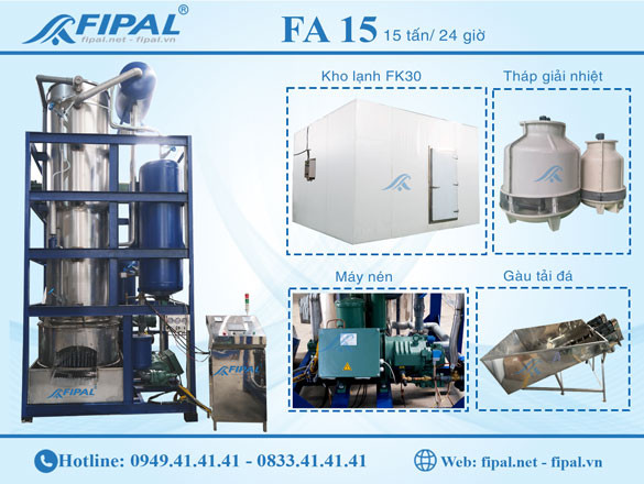 Máy làm đá viên 15 tấn FA15